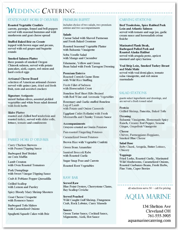 Wedding Dinner Menu | page 1