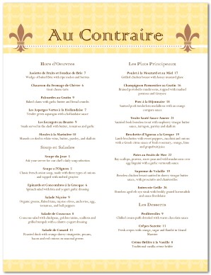 French Bistro Menu