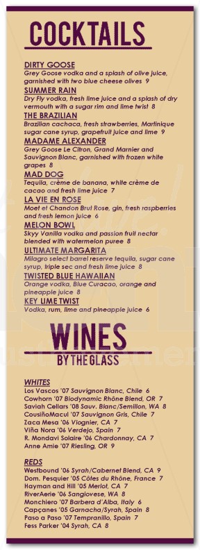 Martini Bar Menu | page 1