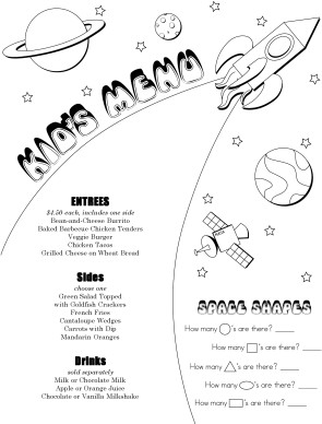 kids menu templates