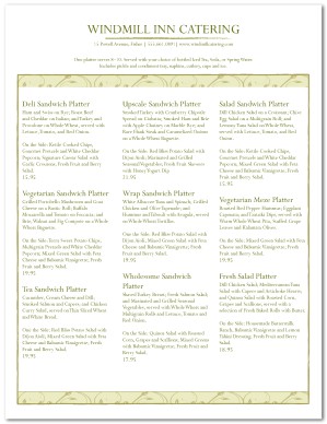 Platter Combination Menu