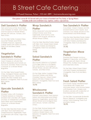 catering sandwich platter menu dinner catering menus