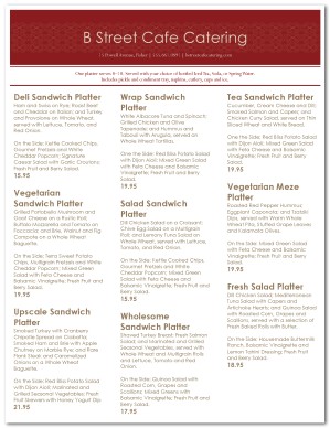 Catering Sandwich Platter Menu