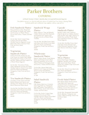 Catering Sandwich Tray Menu