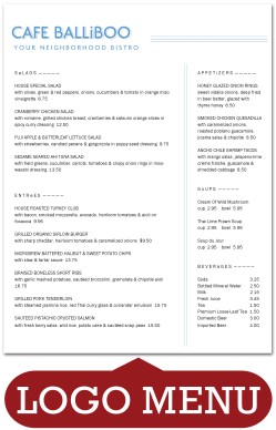 Village Cafe Menu