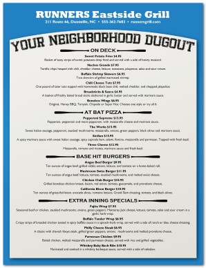 Baseball Menu
