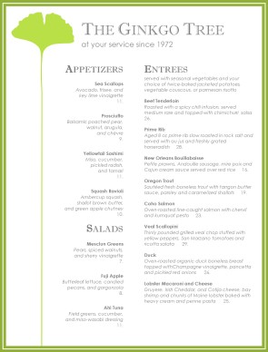 fine dining restaurant menu template