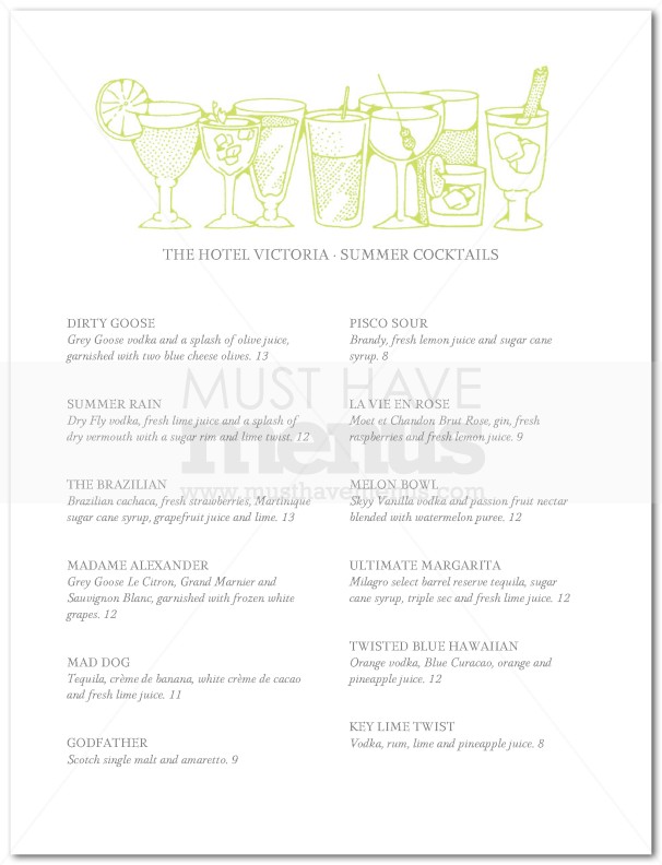 Martini Menu | page 1