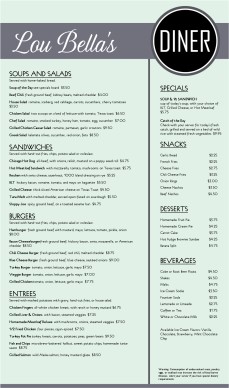 1950s diner menu template