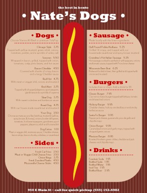 dog grill menu burger menus catering flyers design