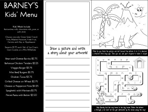 kids menu templates