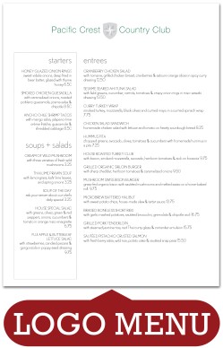 City Club Menu