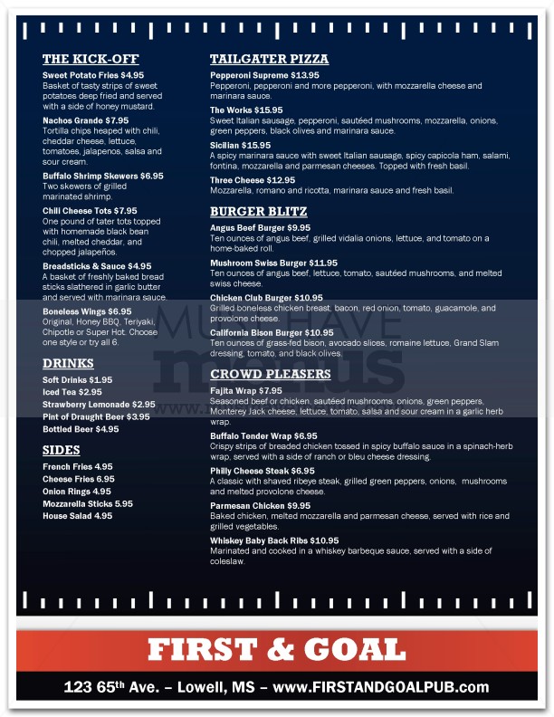 Touchdown Menu | page 1