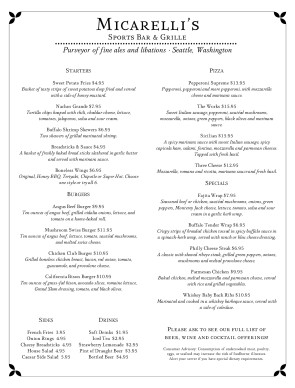 simple menu template