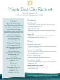Beach Club Menu
