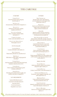 Customize Italian Fine Dining Menu Long
