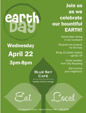 earth day flyer restaurant flyer earth flyer