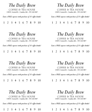 punch card template microsoft word