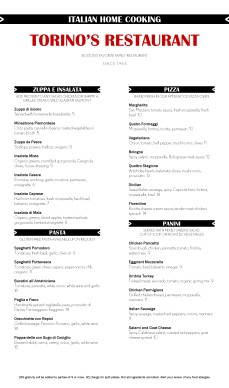 View Typical Italian Menu