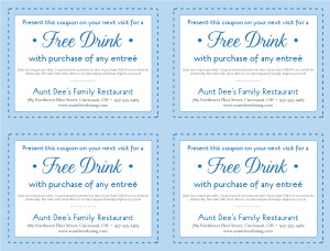 free lunch coupon template waiter resume examples for letters job drinks voucher template