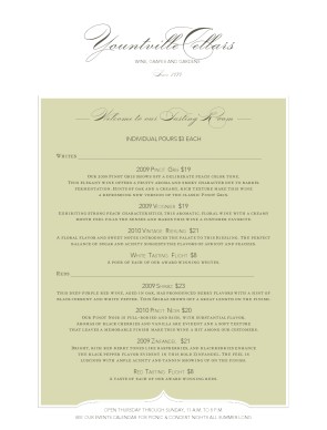 wine tasting menu design templates by musthavemenus