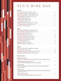 Menu for Wine Bar
