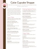 Cake Shop Menu