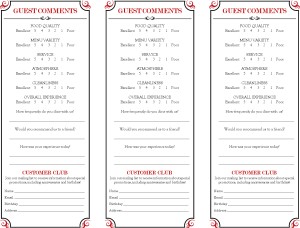 survey card templates barca fontanacountryinn com restaurant survey cards