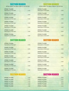 simple menu design