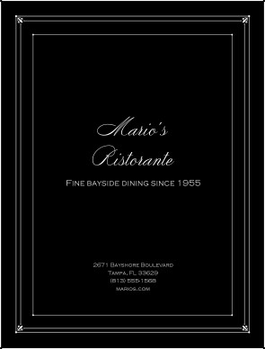 elegant menu template