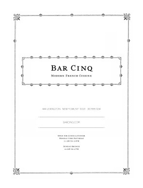 View Vintage Menu Cover