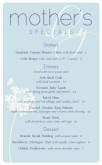 Mothers Day Special Menu