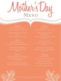 Mothers Day Event Menu