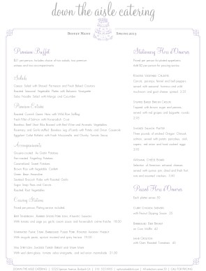 Catered Wedding Cake Menu Page Bakery Customize Catered Wedding Cake Menu Page