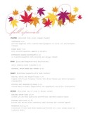 Autumn Menu Specials
