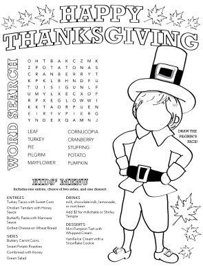 kids menu templates