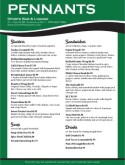 Baseball Sports Menu Green