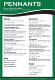 A4 Green Baseball Menu