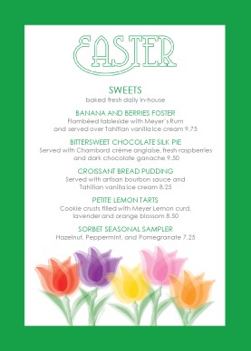 easter brunch table tent easter menus