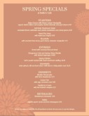 May Specials Menu
