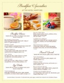 Morning Breakfast Menu