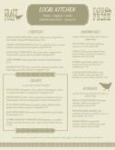 Local Food Menu