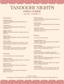 Indian Dinner Menu