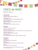 Cinco de Mayo Specials Menu