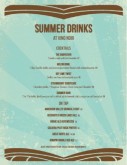 Summer Drinks Menu