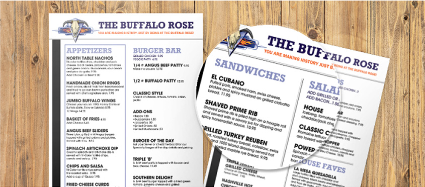 restaurant menu design tips - organize