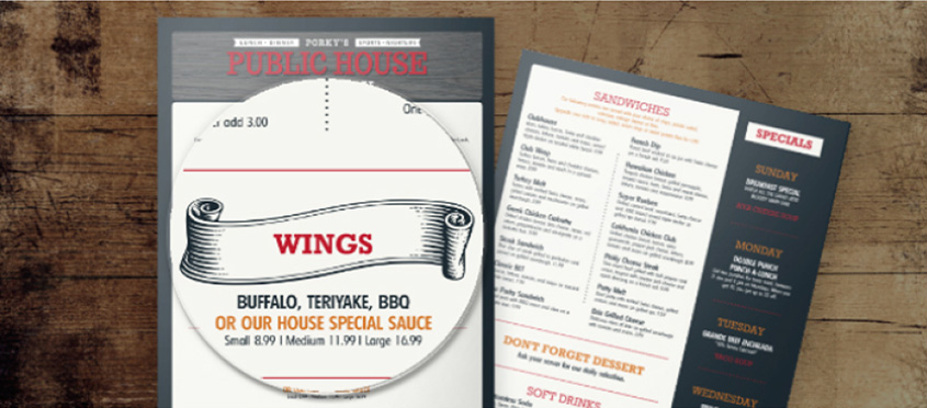 restaurant menu design tips - specials