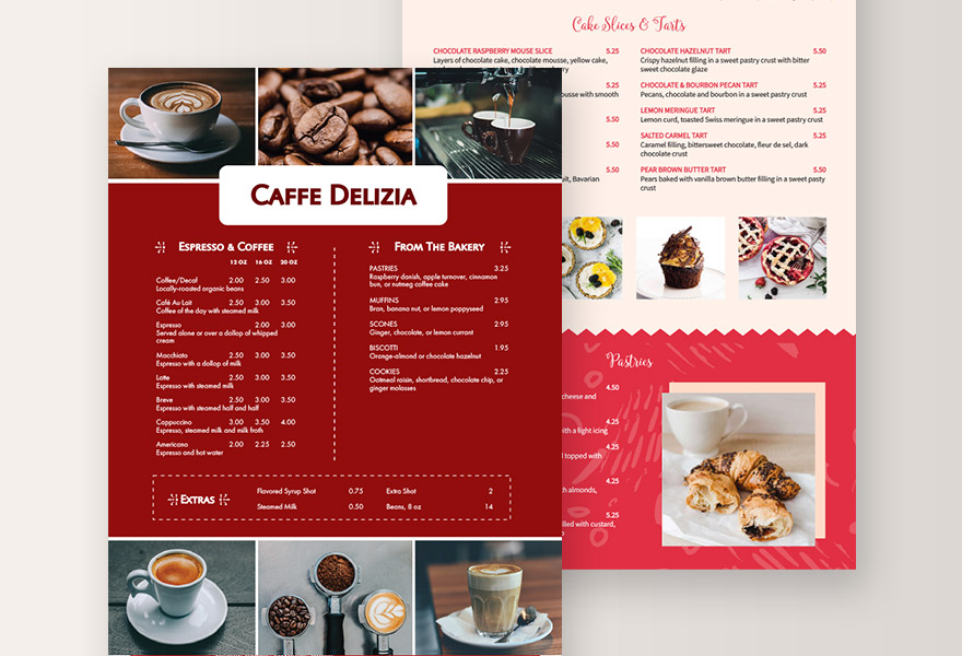 cute cafe menu items