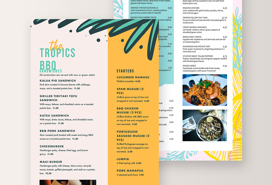 Hawaiian Menu Templates - MustHaveMenus