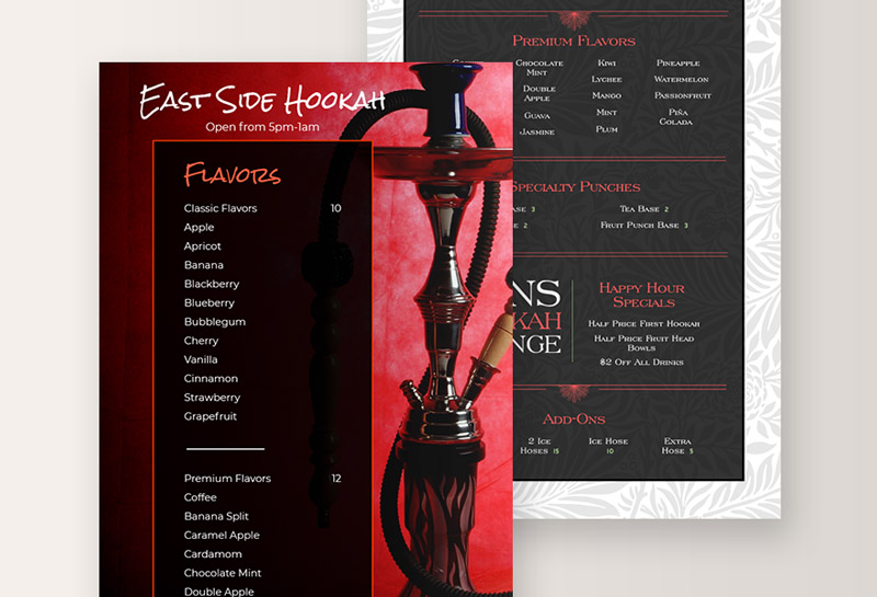 Professional Hookah Menu Templates MustHaveMenus